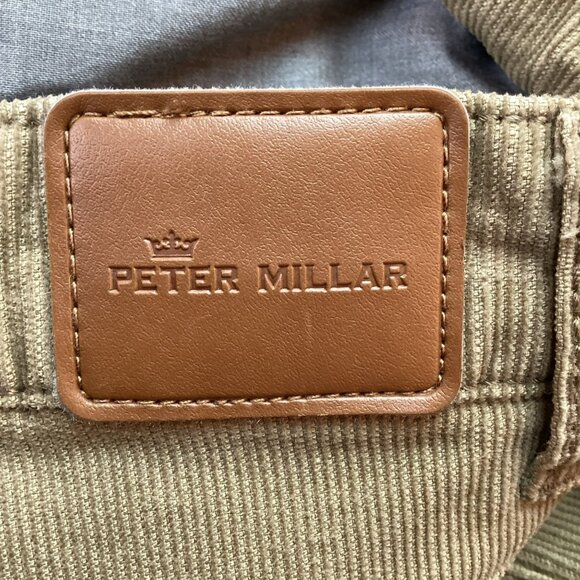 Peter Millar Straight-Leg Khaki Corduroy Mens 34 Pants Long Cotton Blend - Picture 9 of 10